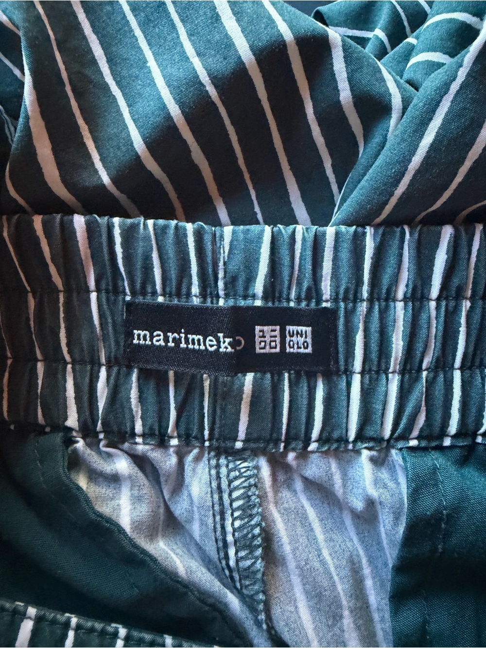Uniqlo Marimekko Navy Blue and White Pinstripe Pants Size 28 - Picture 4 of 8